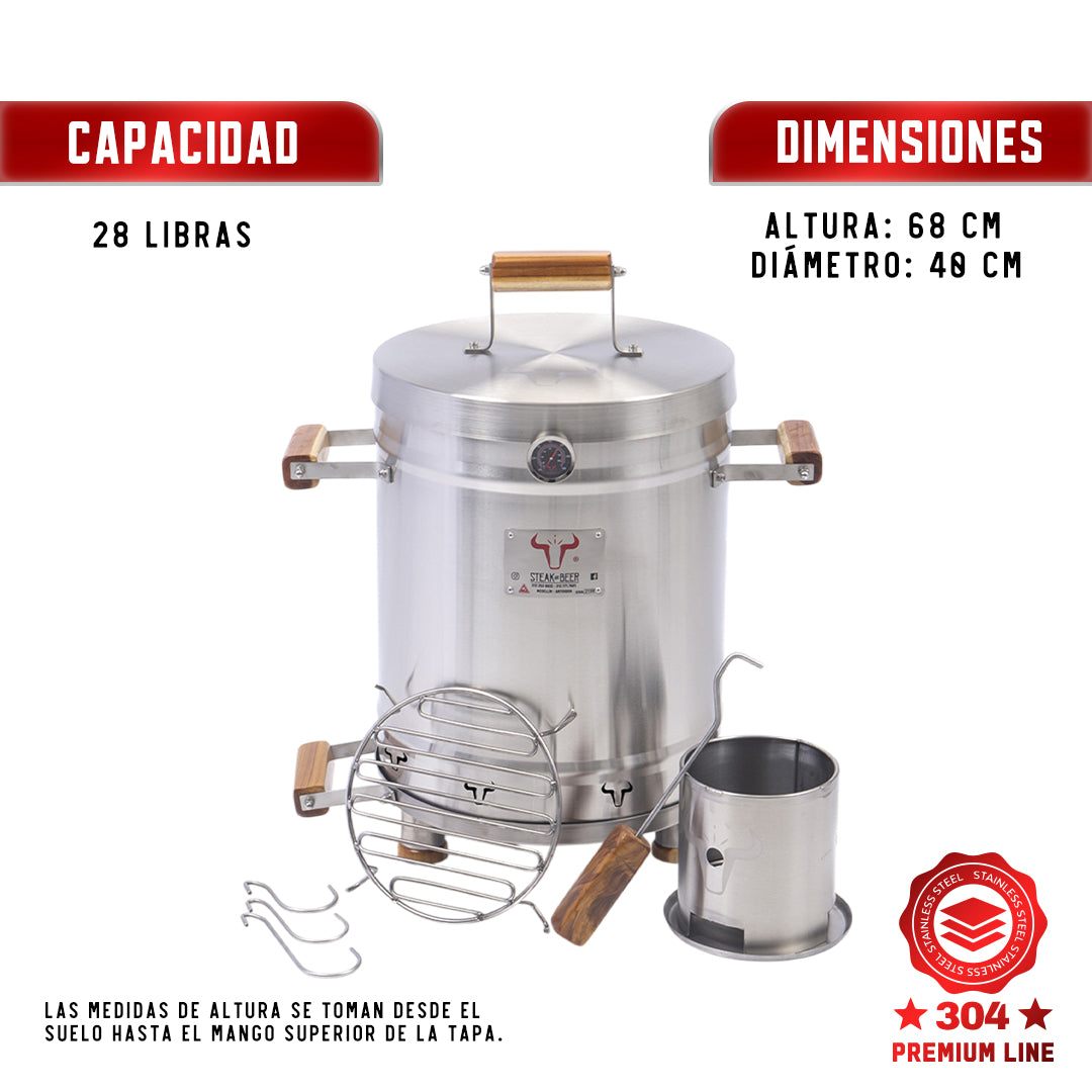 Barril Asador Mediano 28 libras INOX Premium