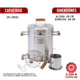 Barril Asador Mediano 28 libras INOX Premium